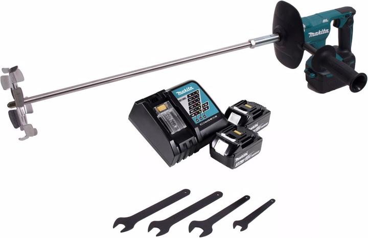 Image du produit Makita DUT 130 RF Mélangeur sans fil 18V M14 Brushless + 2x batterie 3,0Ah + chargeur
