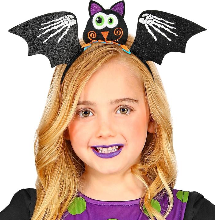 Produktbild Magni Widmann 00070 - Haarreif Fledermaus, Accessoire, Haarschmuck, Kopfschmuck, Halloween, Karneval, Fasc
