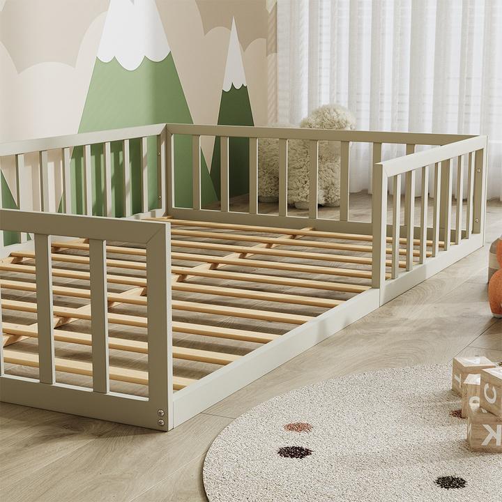 Immagine prodotto VitaliSpa Bodenbett aus Metall Minno, Greige, 205 x 125 cm ohne Matratze (200 x 120 cm)