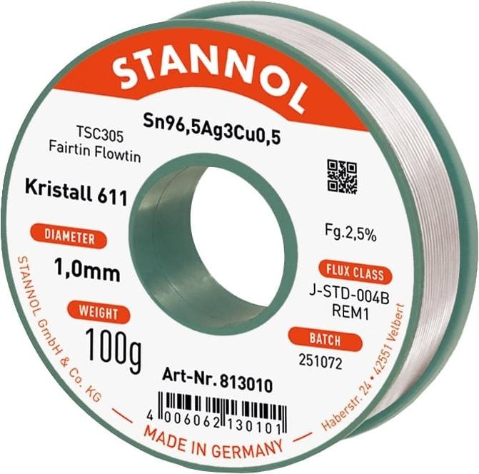 Actual product image Stannol Solder wire 611 2,5% Ø 1,0 (Solder)