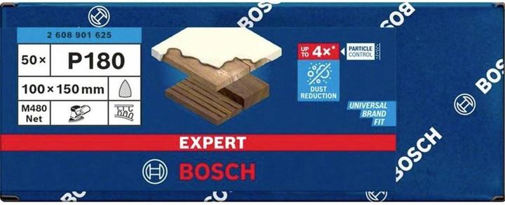 Actual product image Bosch Professional Zubehör EXPERT M480 Abrasive net, 100 x 150 mm, G 180, 50 pieces (K180)