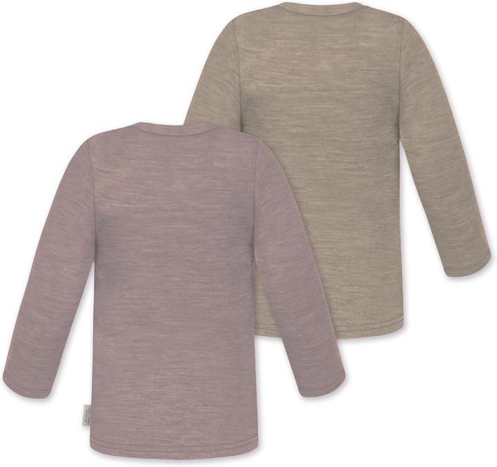 Produktbild Normani 2er Pack Baby Merino Longsleeve „Taupo" - 9473 (110, 116)