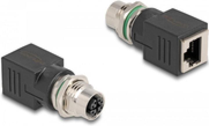 Actual product image Delock M12 adapter X-coded 8 pin socket to RJ45 socket straight (RJ45, RJ45 (1x))