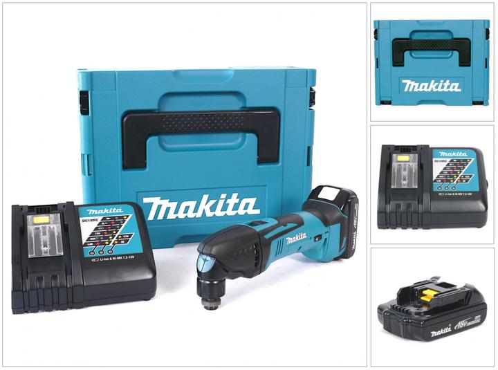 Makita DTM 50 Y1J-D 18 V accu multifunctioneel gereedschap in MAKPAC incl. BL 1815 N accu + DC18RC lader