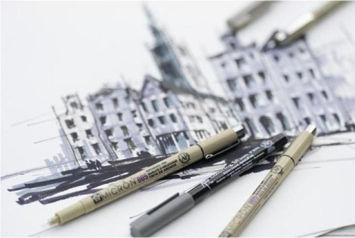 Actual product image Sakura Fineliner Pigma Micron Urban 3 pieces (Black, 3 x)