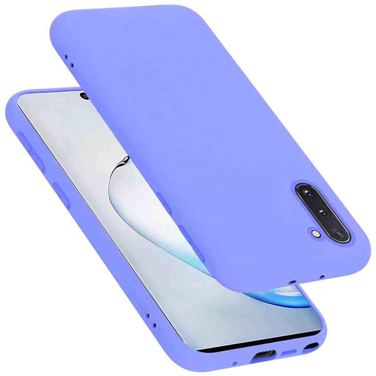 Cadorabo TPU Liquid Silicone Case Cover (Samsung Galaxy Note 10), Smartphone Hülle, Violett