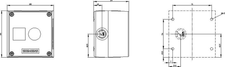 Produktbild Siemens Enclosure for command devices, 22mm (Gehäuse)