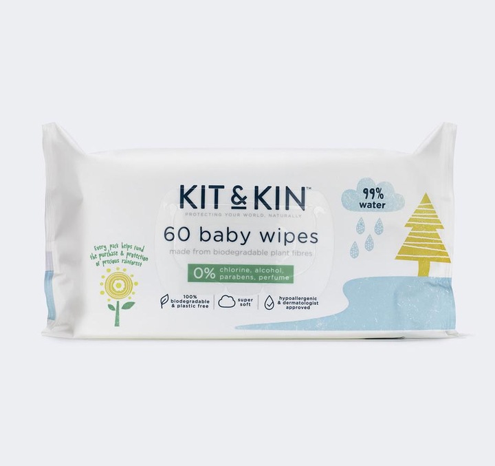 Actual product image Kit & Kin Wipes (60 Piece)