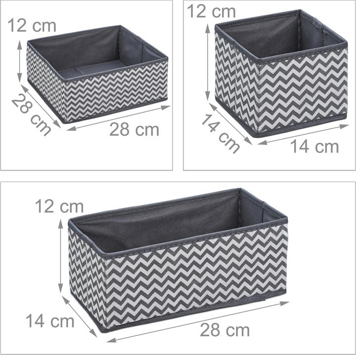 Produktbild Relaxdays Schubladenorganizer-Set (28 x 14 x 12 cm, 28 x 28 x 12 cm, 14 x 14 x 12 cm, 8.50 l)
