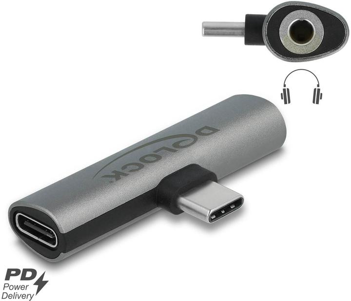 Delock USB Type-C vers prise jack et USB Type-C (USB-C, Jack 3.5mm, USB-C)