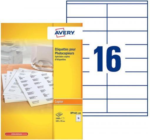 Avery Dennison Etiquette pour photocopieur, 105 x 35 mm, blanc