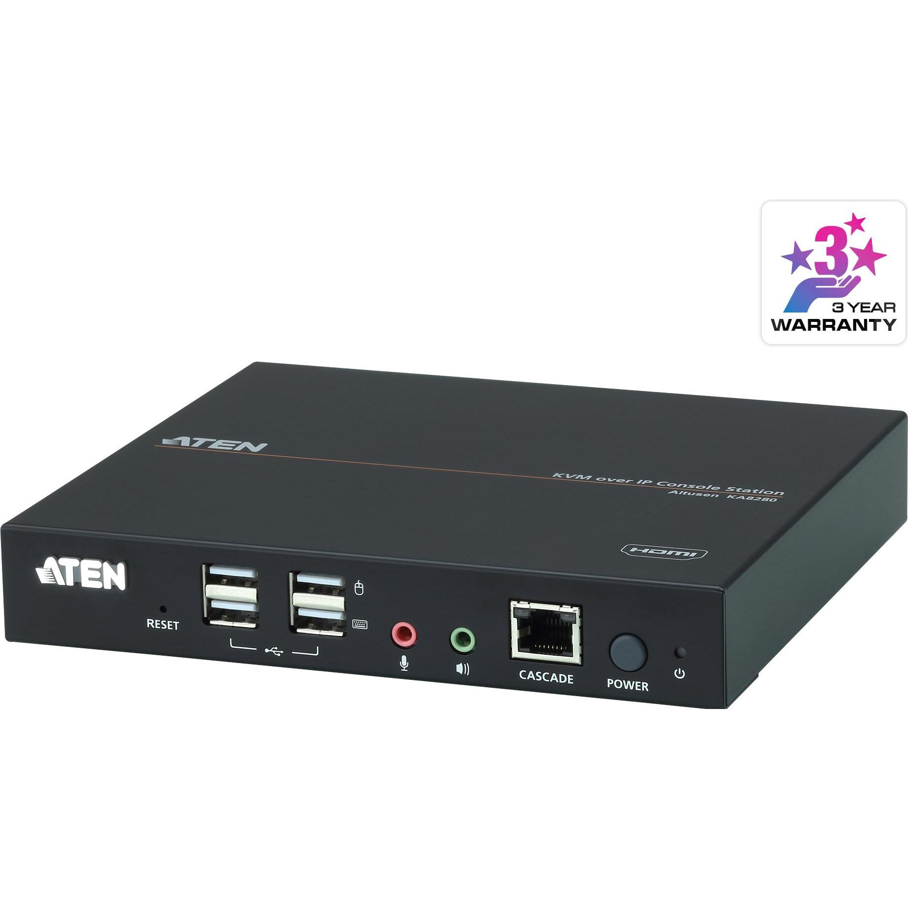 Aten KVM Kombikonsole, KVM Switch, Schwarz