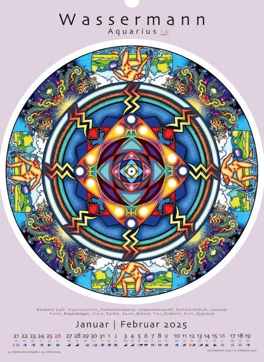 Immagine prodotto Mandala dei segni zodiacali. Calendario 2025