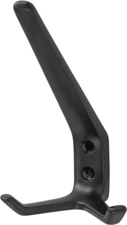 Actual product image Hermeta Hat hook 0032 2 hooks Projection 89 mm Aluminium plastic coated black Height 127 mm
