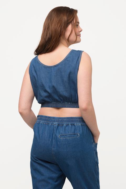 Immagine prodotto Ulla Popken Bustier di cotone biologico con effetto jeans e scollo rotondo (54)