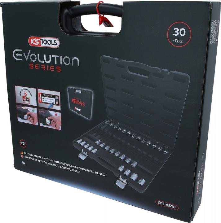 Actual product image KS Tools 1/2 Bit socket set for hexagon socket screws, 30 pcs.