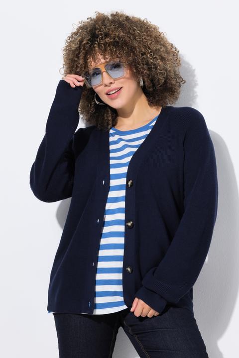 Produktbild Ulla Popken Strickjacke, Knöpfe, V-Ausschnitt, Langarm (42, 44)