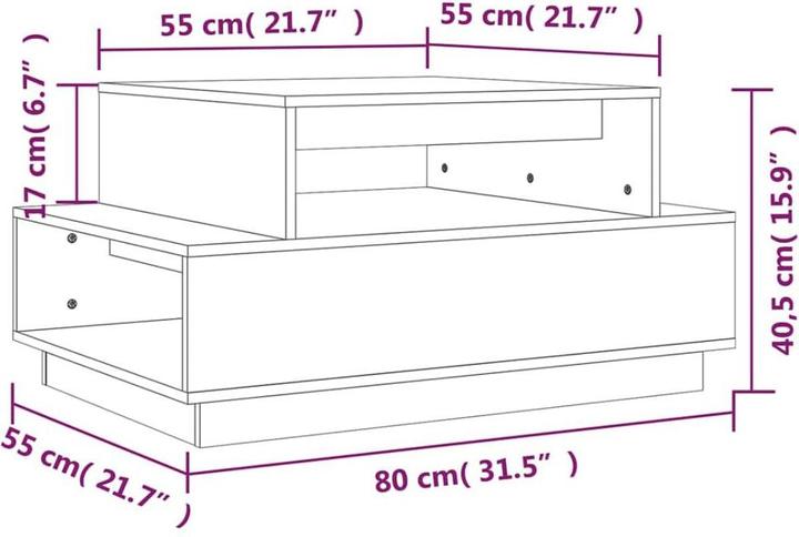 Produktbild vidaXL Couchtisch (55 x 80 x 40.50 cm)