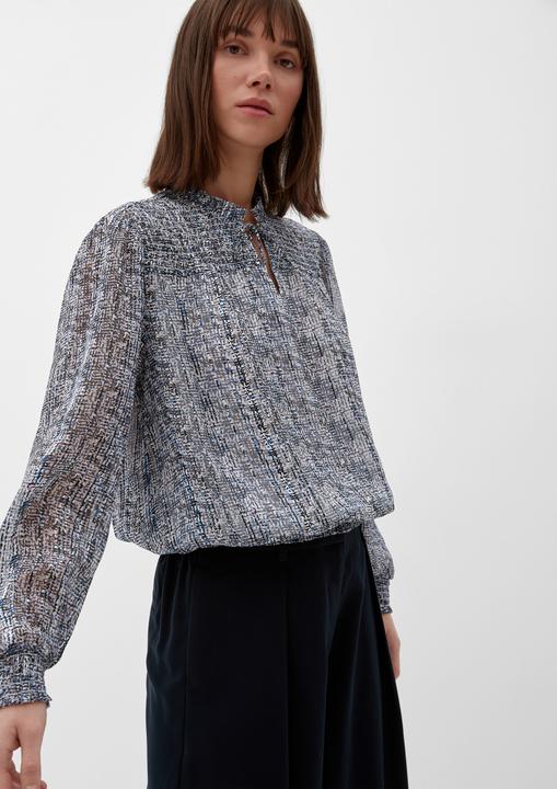 Produktbild s.Oliver Bluse Bluse mit Rüschenkragen (48)