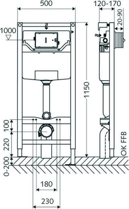 Produktbild Schell WC-Montagemodul MONTUS C 120 m UP-Spülkasten Wandhalter Schallschutz