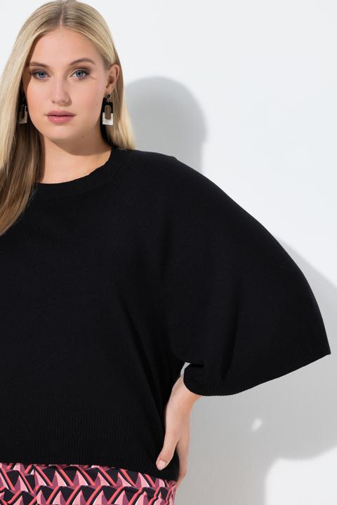 Produktbild Ulla Popken Pullover, kurz, Rundhalsausschnitt, 3/4-Arm (54)