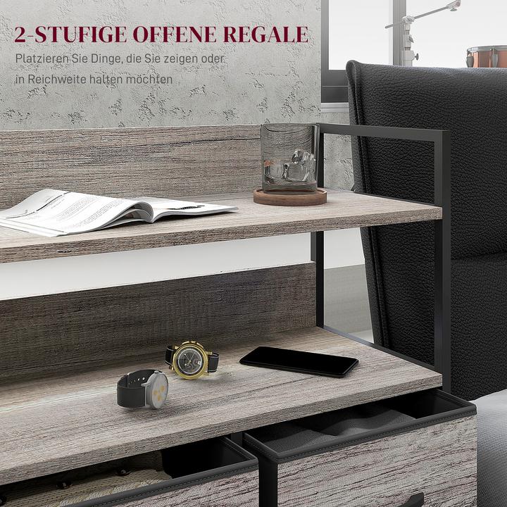 Image du produit Homcom Kommode Polyester, MDF Grau (29 x 98 x 85 cm)