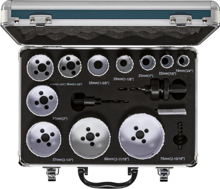 Produktbild Makita D-47298 (22 mm, 19 mm, 25 mm, 29 mm, 35 mm, 38 mm, 44 mm, 68 mm, 57 mm, 51 mm, 75 mm)