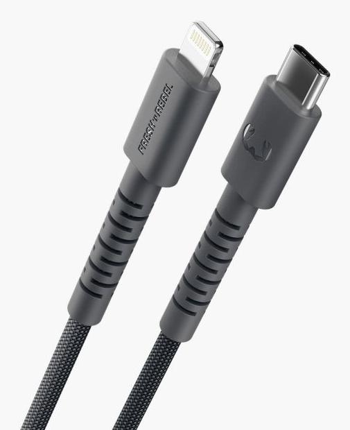 Produktbild Fresh'N Rebel Fresh 'n Rebel USB-C zu Lightning silicon geflochtenes Kabel "FlexWave" 70cm, Storm Grey (0.70 m, 30 W)