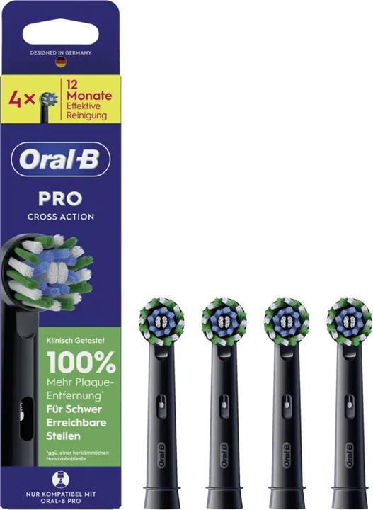 Actual product image Oral-B Pro CrossAction Schwarz 4er Aufsteckbürsten (4x)