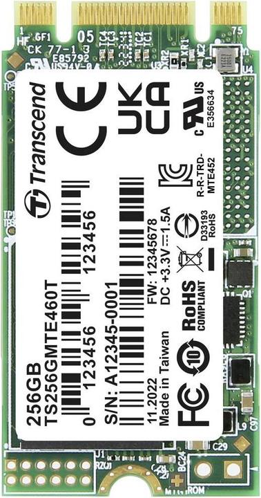 Image du produit Transcend MTE460T 256GB SSD interne M.2 PCIe NVMe 2242 PCIe NVMe 3.0 x2 Retail TS256GMTE460T (256 Go, M.2 2242)