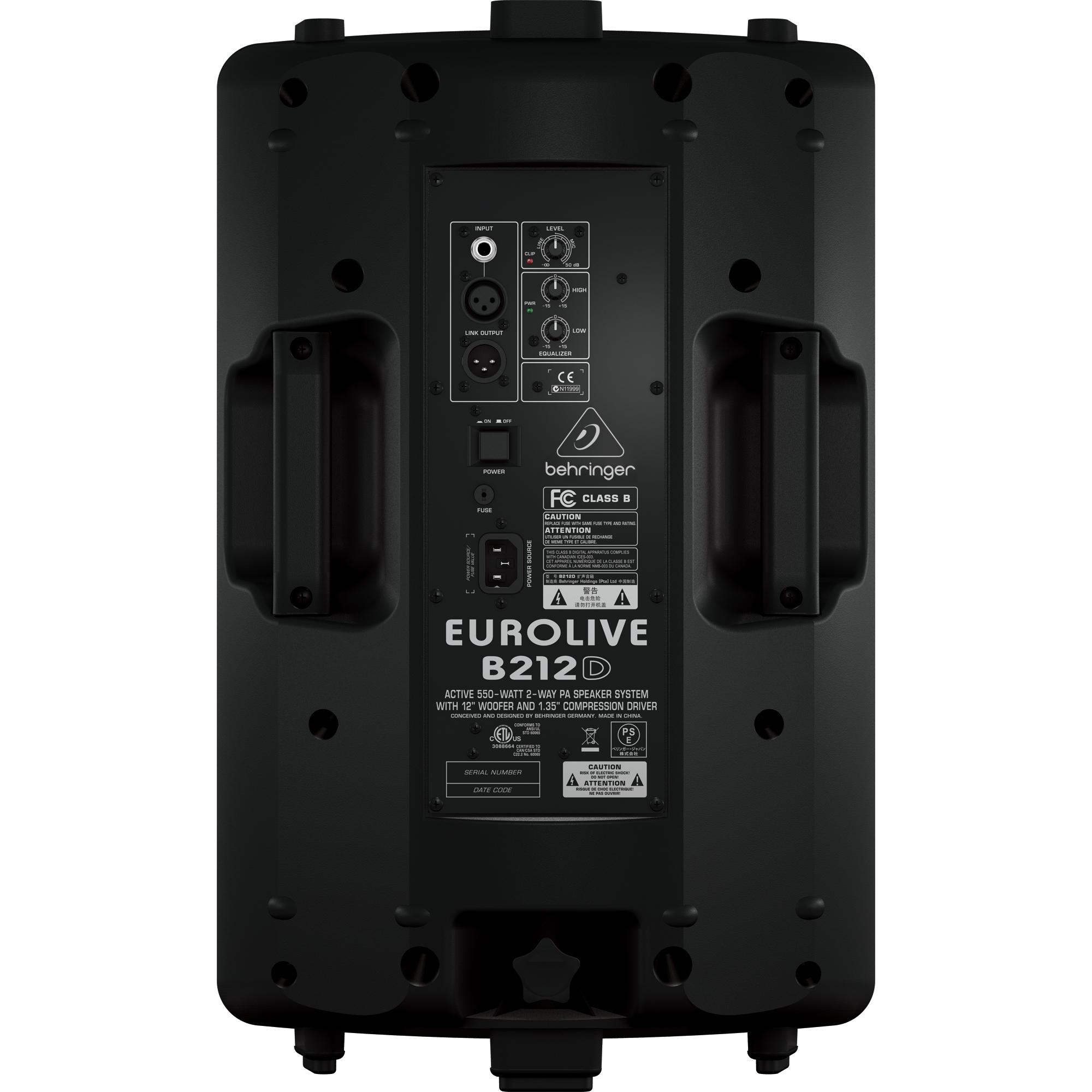 Thumbnail - Behringer Eurolive B212D PA Lautsprecher (Aktiv, 1x 280 W), PA Lautsprecher, Schwarz