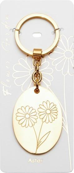 Actual product image HCA Schlüsselanhänger "Flower Garden" - Edelstahl vergoldet - Aster
