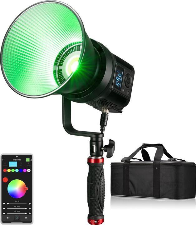 Produktbild Bresser BR -135 RGB COB LED LED - 135 WATT - Bi -Colorfunctie - Bediening über Smartphone -App - Tra (Studioleuchte)
