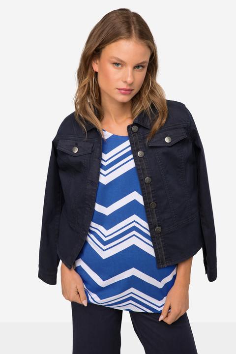 Immagine prodotto Laurasøn T-Shirt, oversized, Zacken Muster, U-Boot-Ausschnitt, 3/4-Ärmel (L)