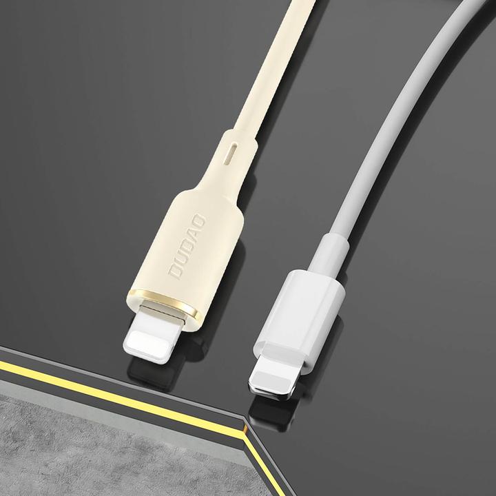 Image du produit Dudao Câble L7SF 2en1 USB-C - USB-C / Lightning 100W 1,2m - beige (1.20 m, 100 W)