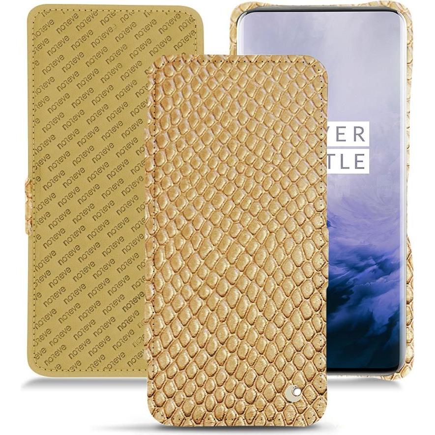 Noreve Lederschutzhülle horizontal (OnePlus 7T Pro), Smartphone Hülle, Beige