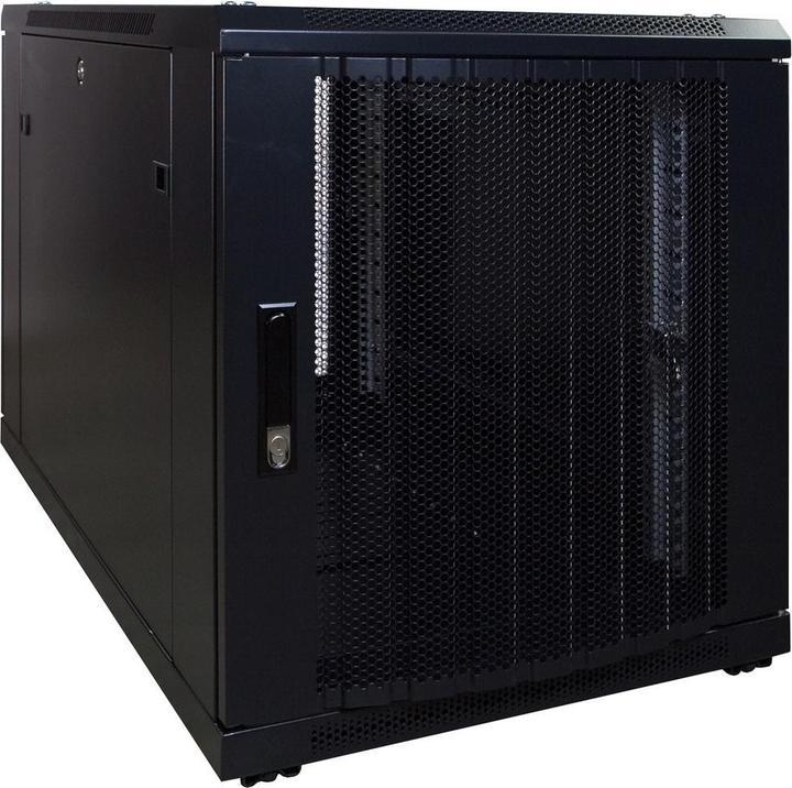 Produktbild Dsit 12 HE, kleiner Serverschrank, mit perforierter Fronttür (BxTxH) 600 x 1200 x 720 mm (12 HE, 19 Zoll Rack)