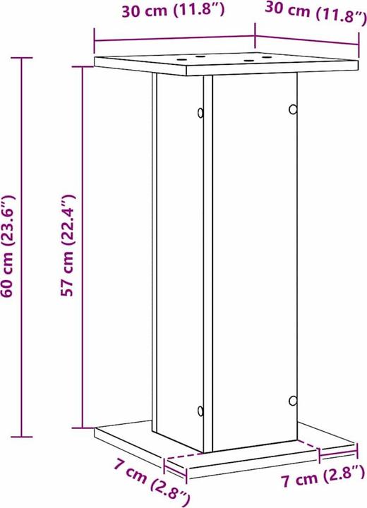 Actual product image vidaXL Speaker stand 2 pcs. 30 x 30 x 40 cm (1 pcs., Stand, Not movable)
