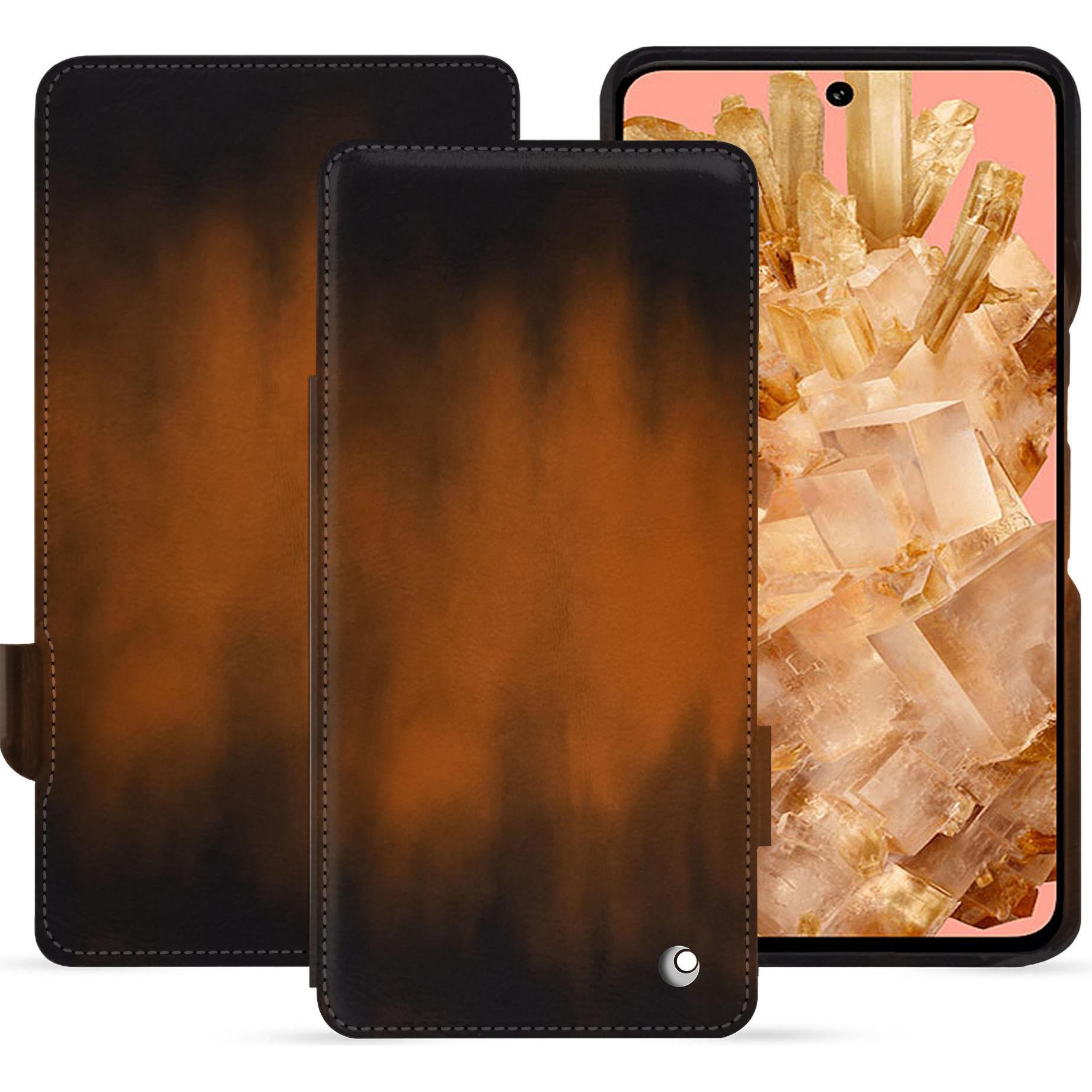 Noreve Lederschutzhülle horizontal (Google Pixel 8), Smartphone Hülle, Braun