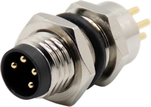 Actual product image RND Electronics M8 Straight Plug Round Sensor Connector, 4 Pole, A-Coded, Soldered