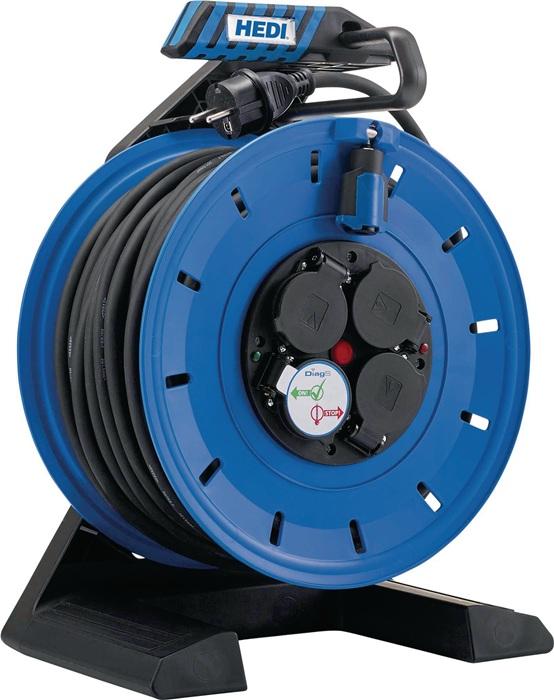 Produktbild Hedi Kabeltrommel 25 m H07RN-F 3 x 2,5 mm² 290 mm 4 Schutzkontaktsteckdosen Vollkunststoff IP54 (25 m, 3 mm²)