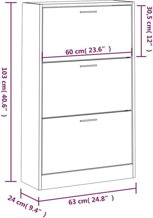 Image du produit vidaXL Cash (63 x 24 x 103 cm)