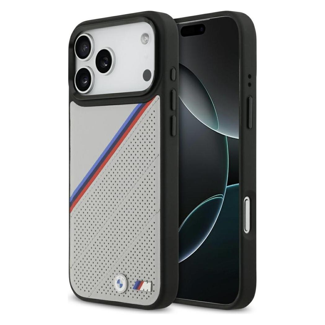Bmw M Tricolor Metal Logo (Apple IPhone 17 Pro Max), Smartphone Hülle, Grau