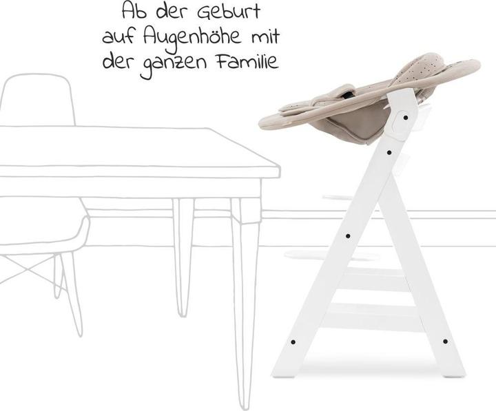 Produktbild Hauck Hochstühle Alpha Plus White Newborn Set Pooh Beige - 4-tlg. (Hochstuhl)