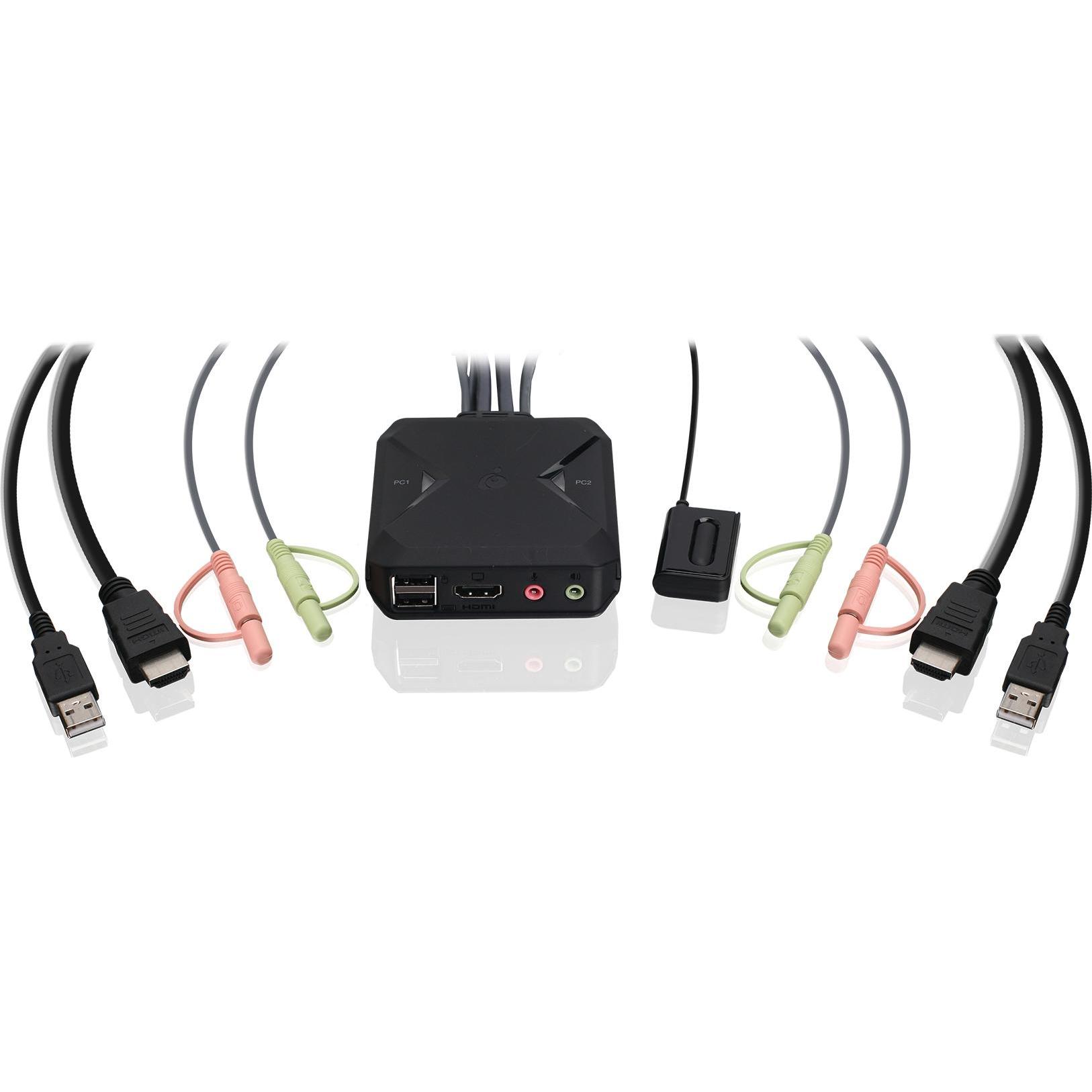 Thumbnail - Iogear 2-Port 4K KVM Switch with, KVM Switch, Schwarz
