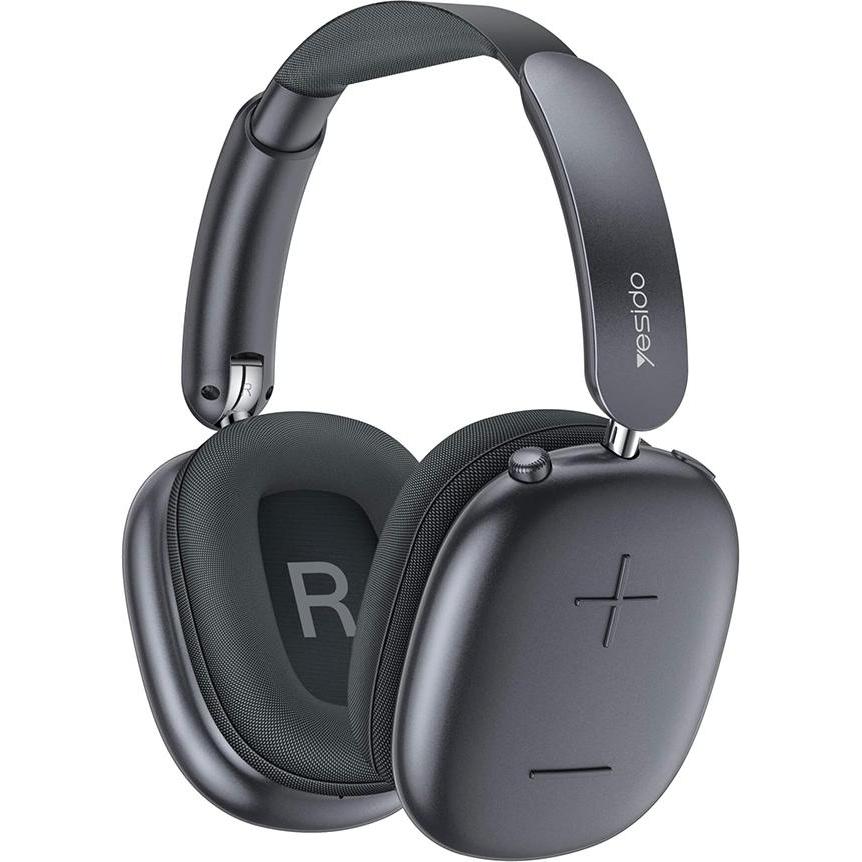 Yesido - Wireless Headphones (EP10) - with Bluetooth, Hi-Fi, Support Jack, 400mAh - Black (Senza fili), Cuffie, Nero