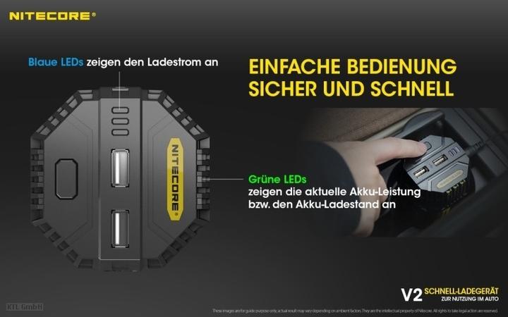 Produktbild Nitecore V2 - Kfz-Ladegerät