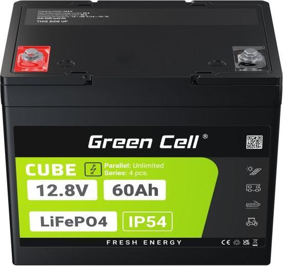 Actual product image GreenCell Green Cell CUBE LiFePO4 Spezial-Akku LiFePo-Block Schraubkontakt Li-Ion 12.8 V 6 (12.80 V, 60 Ah)