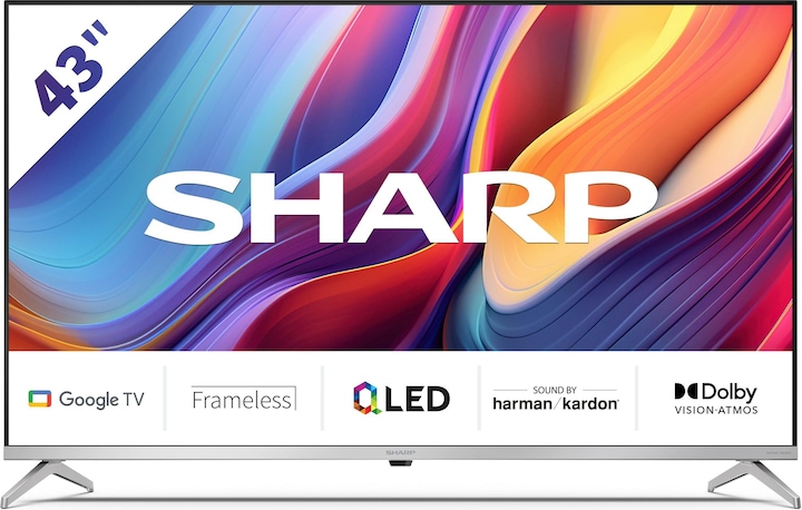 Actual product image Sharp TV QLED GOOGLE TV, 43 INCH, resolution: 3840 (43", QLED, 4K)