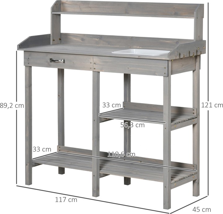 Produktbild Outsunny Gärtnertisch mit Wanne